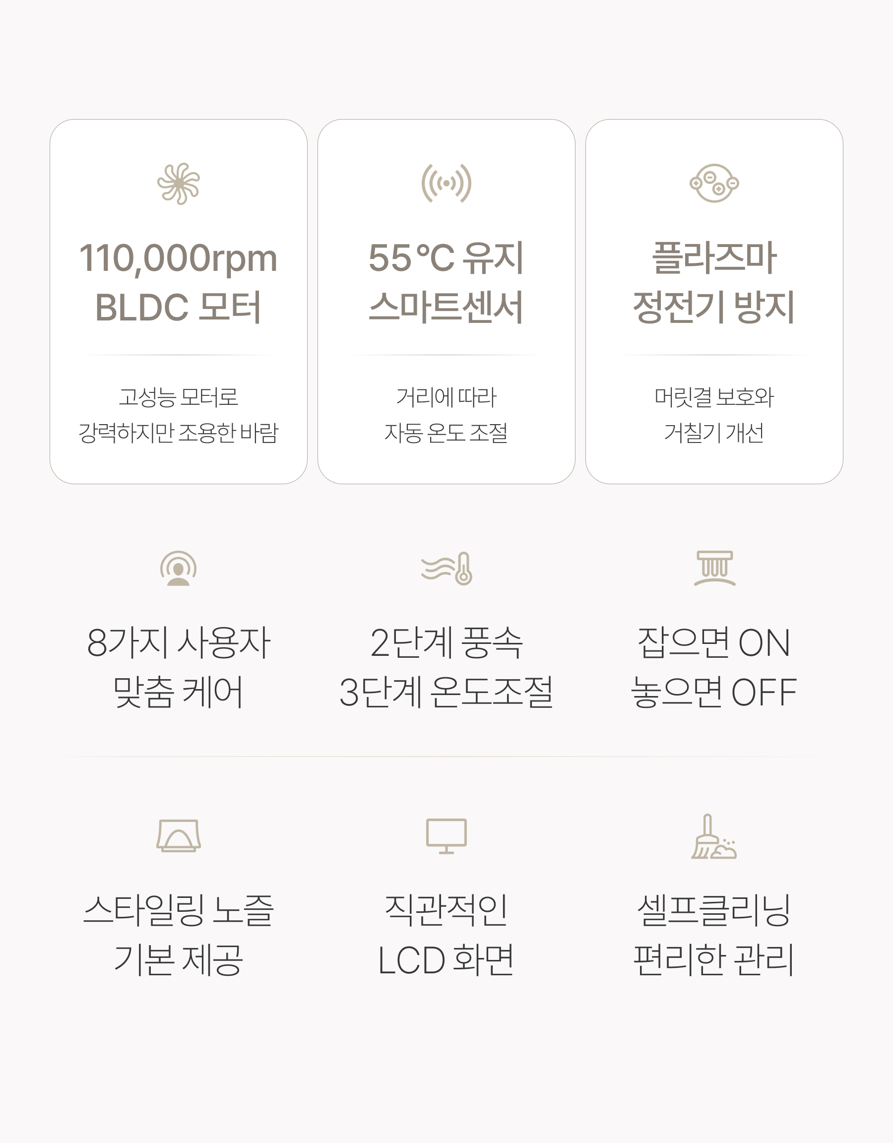 무아스 케어온 스마트센서 플라즈마 헤어 드라이기 저소음 드라이어 상세 이미지 4